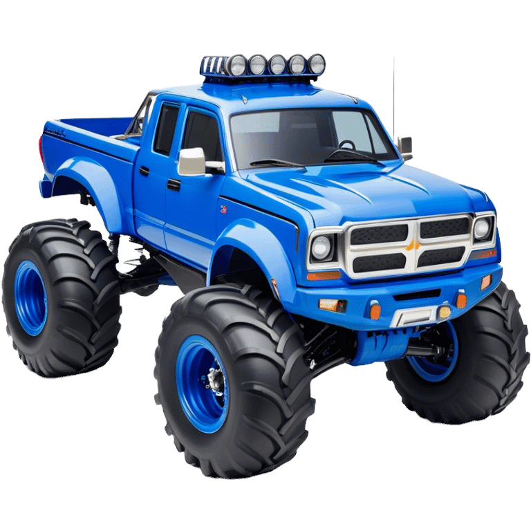 Bigfoot - Bigfoot 4x4 (Model Year: 2022) (Iconic colour: Blue) - An oversized, rugged monster truck with bold, aggressive lines painted in a striking blue. Focus on massive, rugged tires and a muscular chassis that exudes raw power and an urban legend feel. emoji