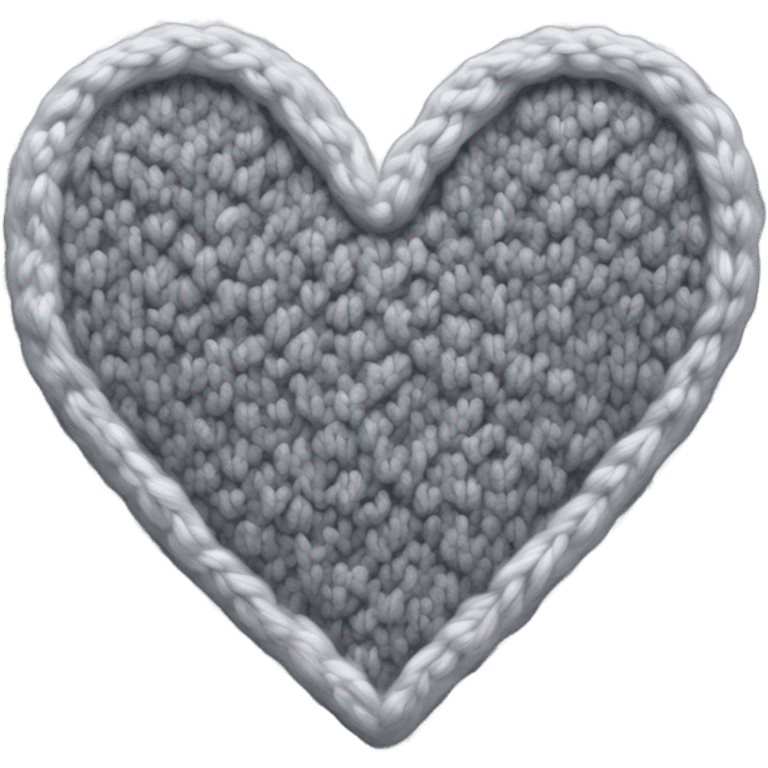 Grey knitted heart emoji