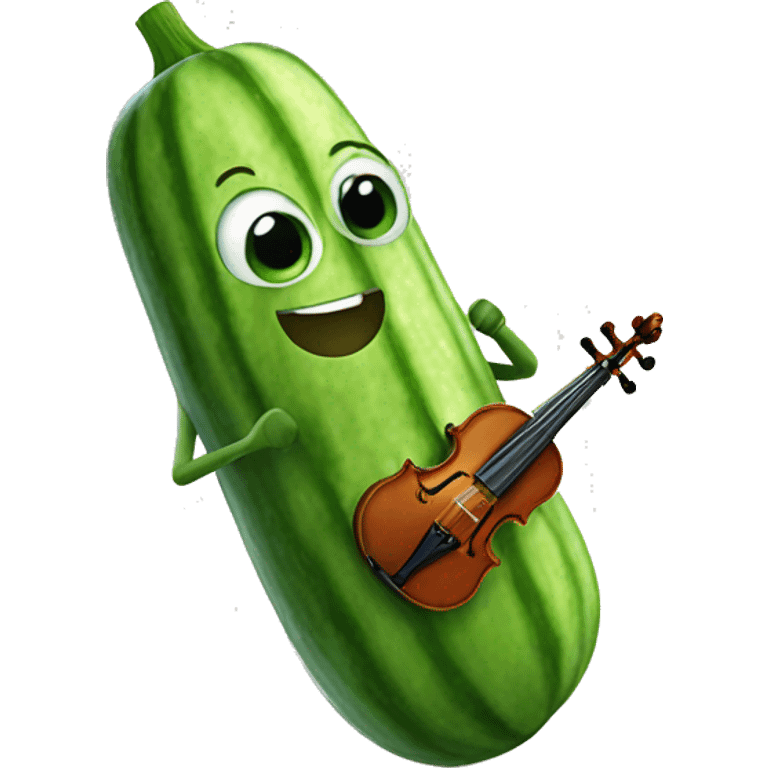 cucumber playing violin emoji