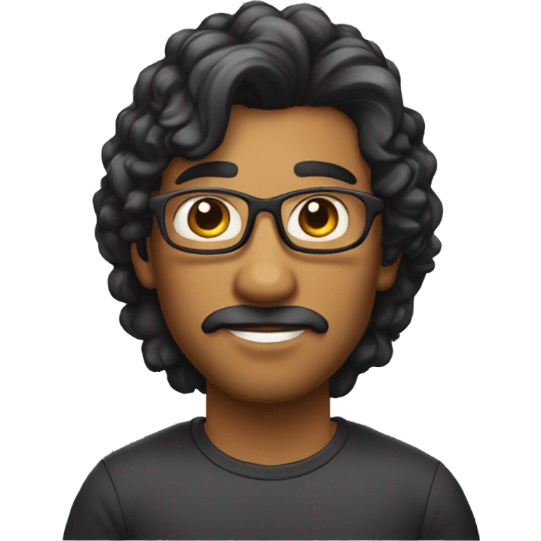 Um homem de óculos e de terno cabelo preto e rosto moreno emoji