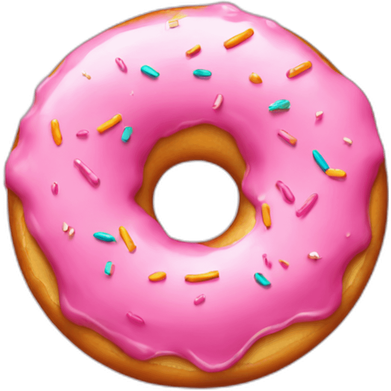 One pink donut with sprinkles emoji