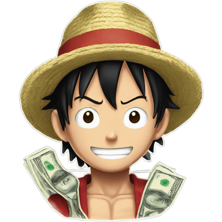 luffy from one piece with a money chain  emoji