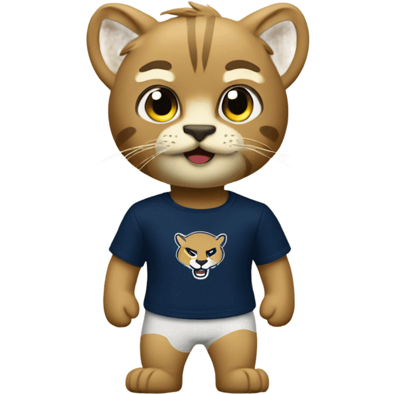 Goyo is an animated puma wearing a UNAM puma t-shirt emoji