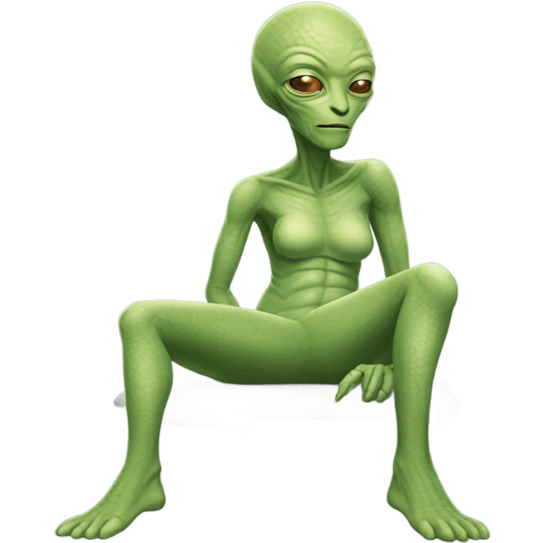 a Reptilian alien woman, full body, sleeping emoji