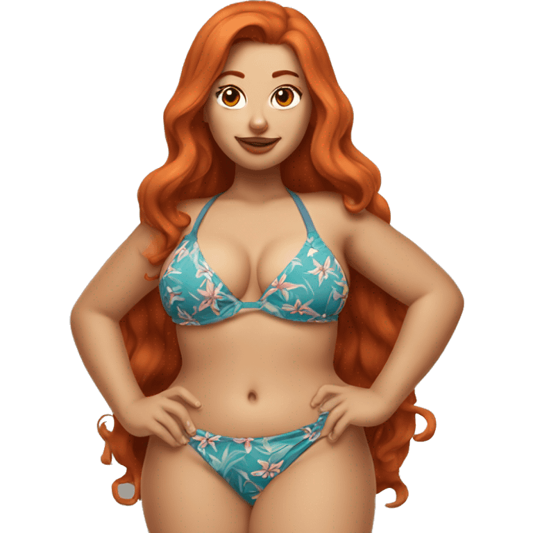 Curvy redhead sfw bikini pose emoji