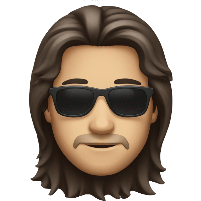 Darkbrown Long hair, male, sunglasses emoji