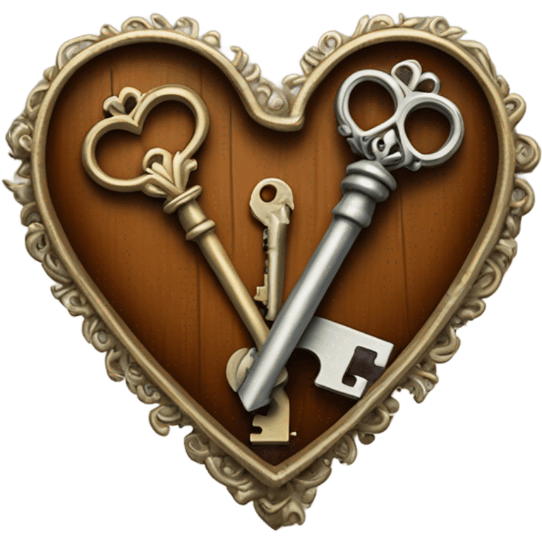 Heart holding keys emoji