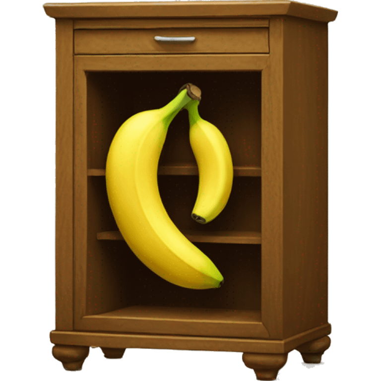 Cabinet with banana in front of it emoji