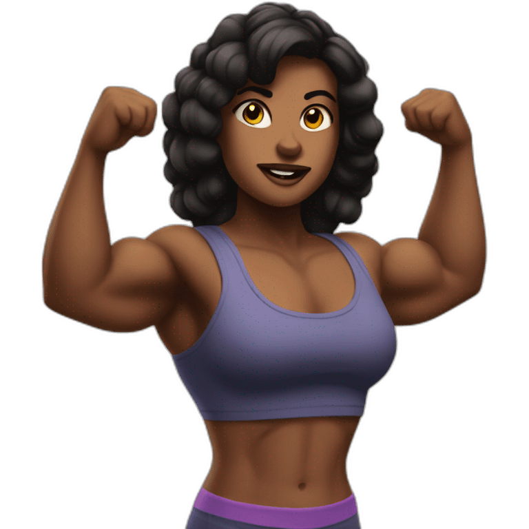 big muscle girl emoji