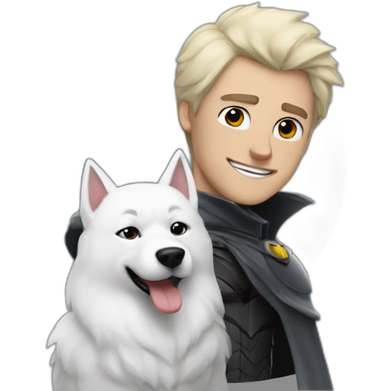 batman with a samoyed dog emoji