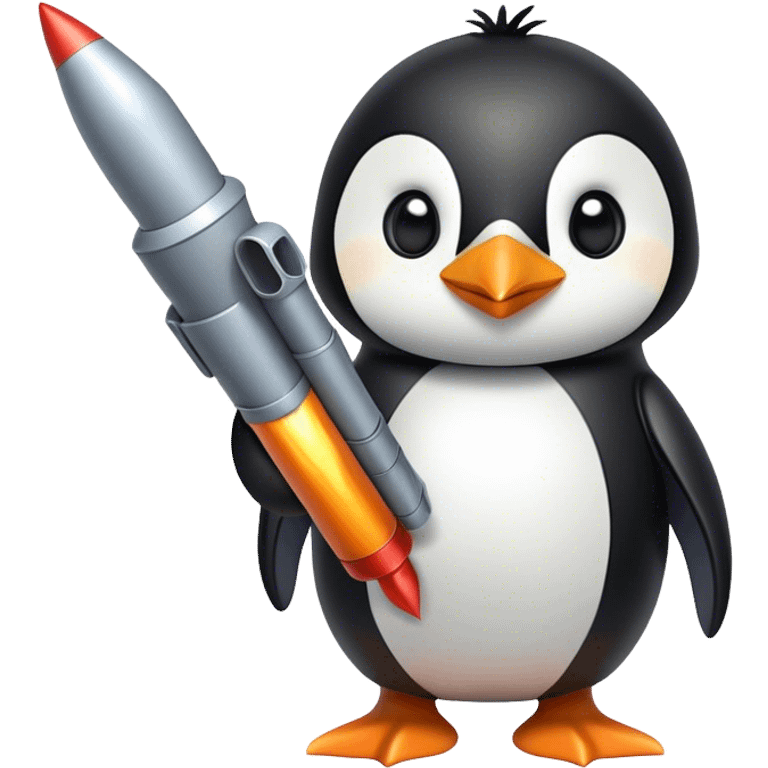 penguin holding a rocket launcher  emoji