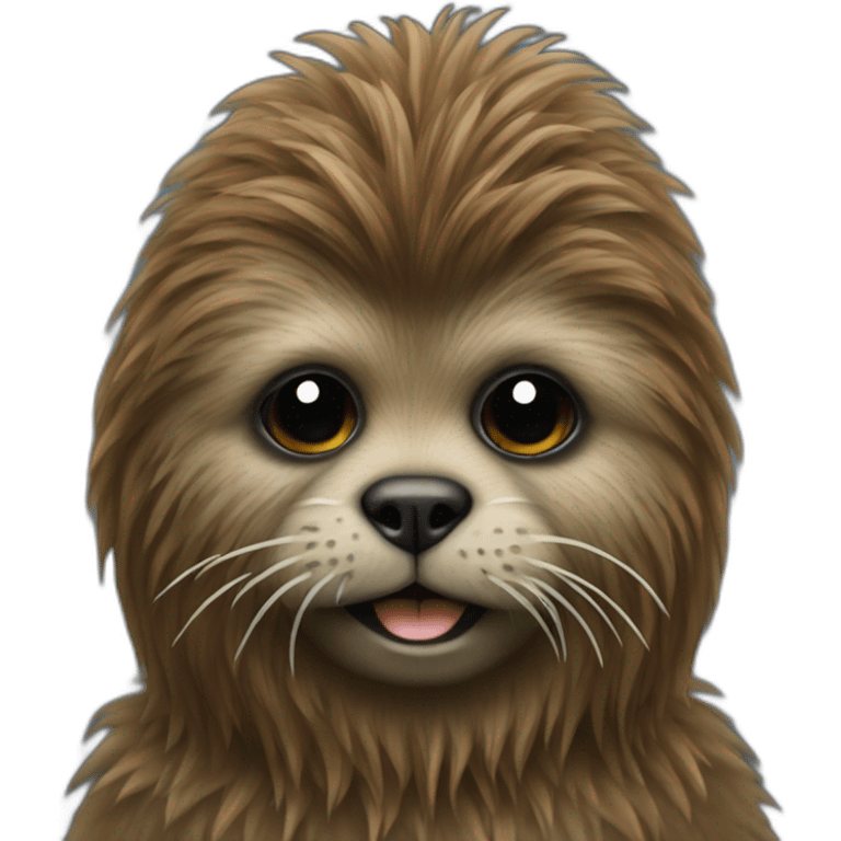 Seal dressed as Chewbacca emoji