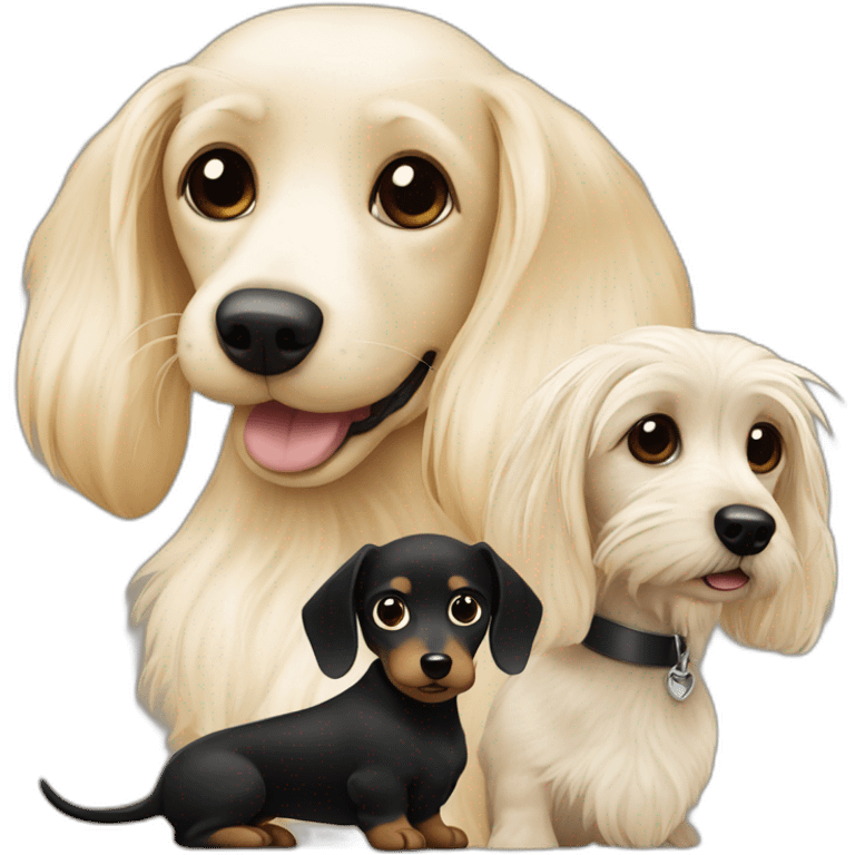 blond maltese and black dachshund emoji