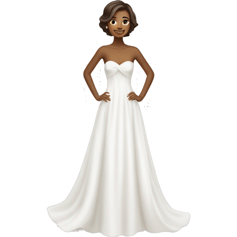 Strapless flowy white wedding dress emoji