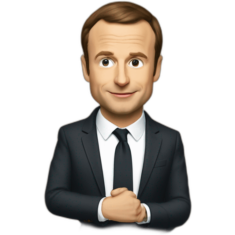 Macron qui embrasse élongation musk emoji