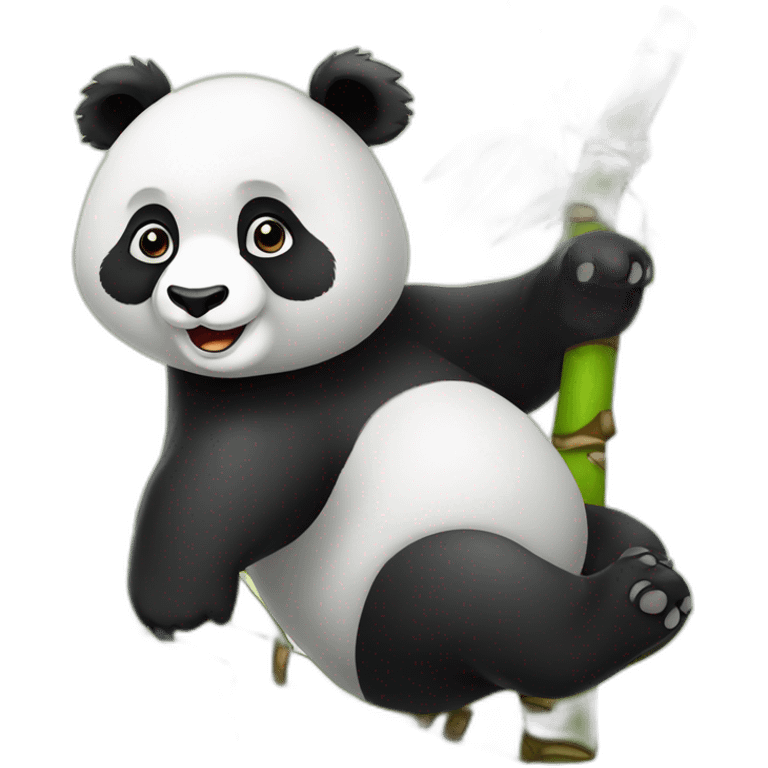 Panda sur un bambou emoji