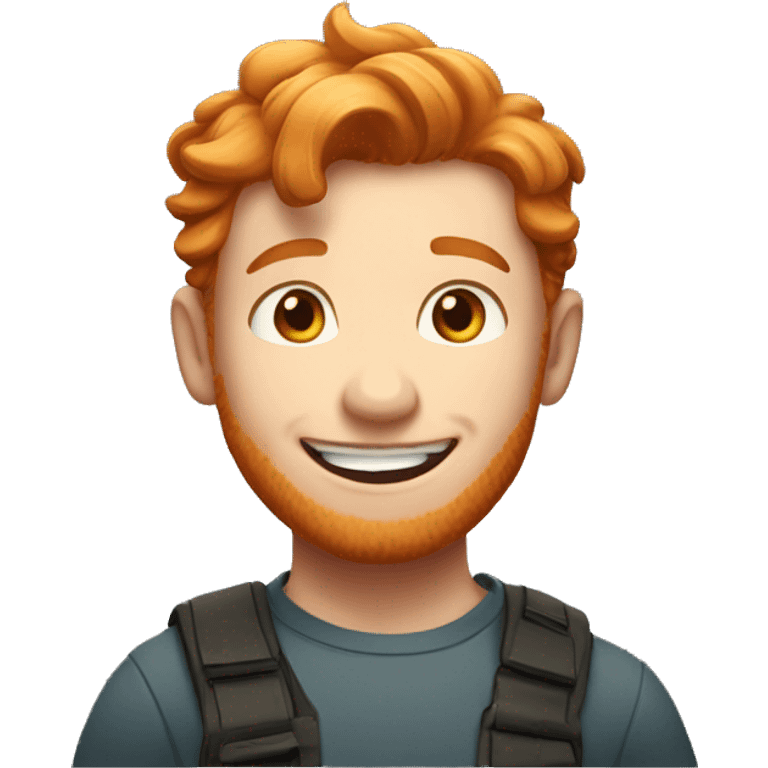 One handsome ginger boy smiling emoji