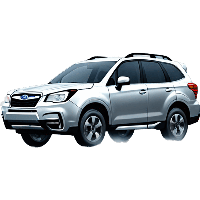 Silver Subaru forester driving through snow emoji