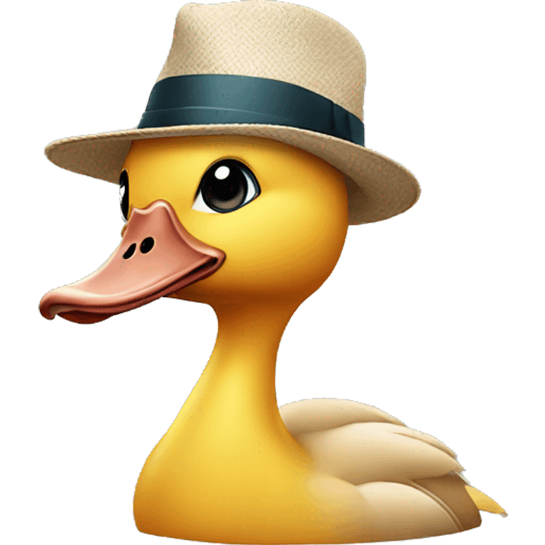 Duck wearing a hat emoji