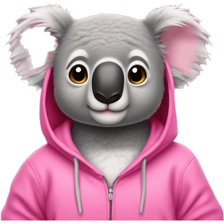 Koala wearing a pink hoodie emoji