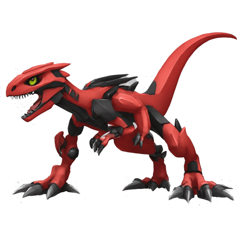  Cool Edgy Black Red Digimon-Fakemon-Guilmon-Velociraptor-Dragon-Mecha full body emoji