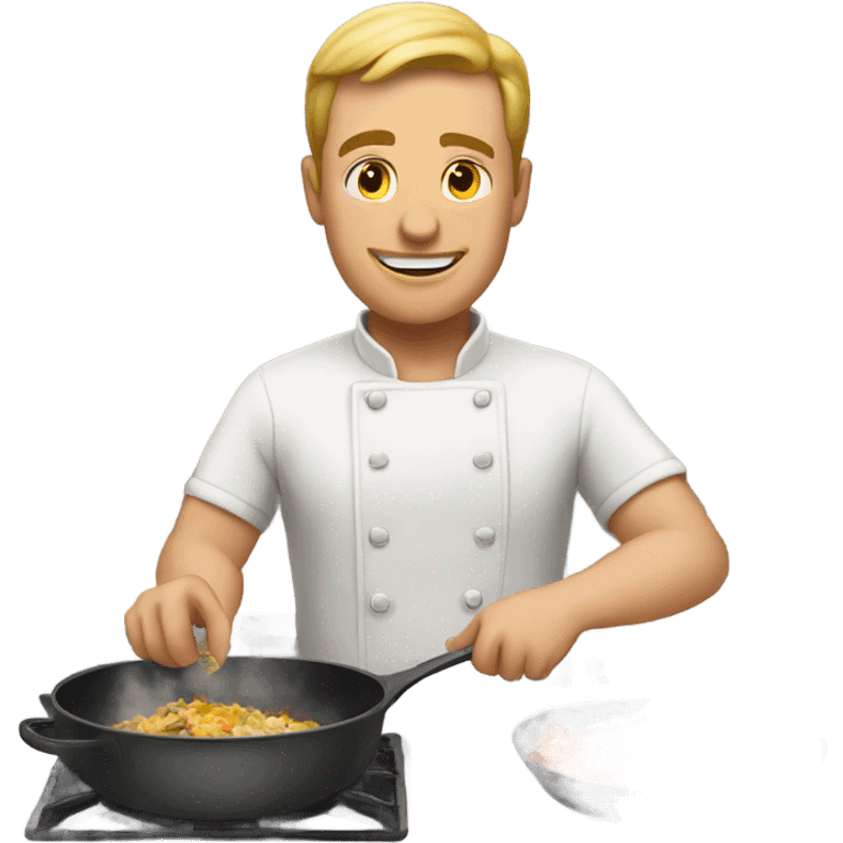 White man cook cooking food emoji