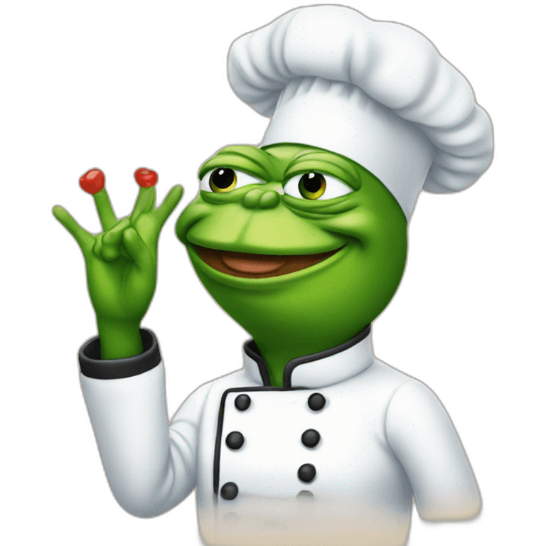 Pepe chef kiss fingers closeup emoji