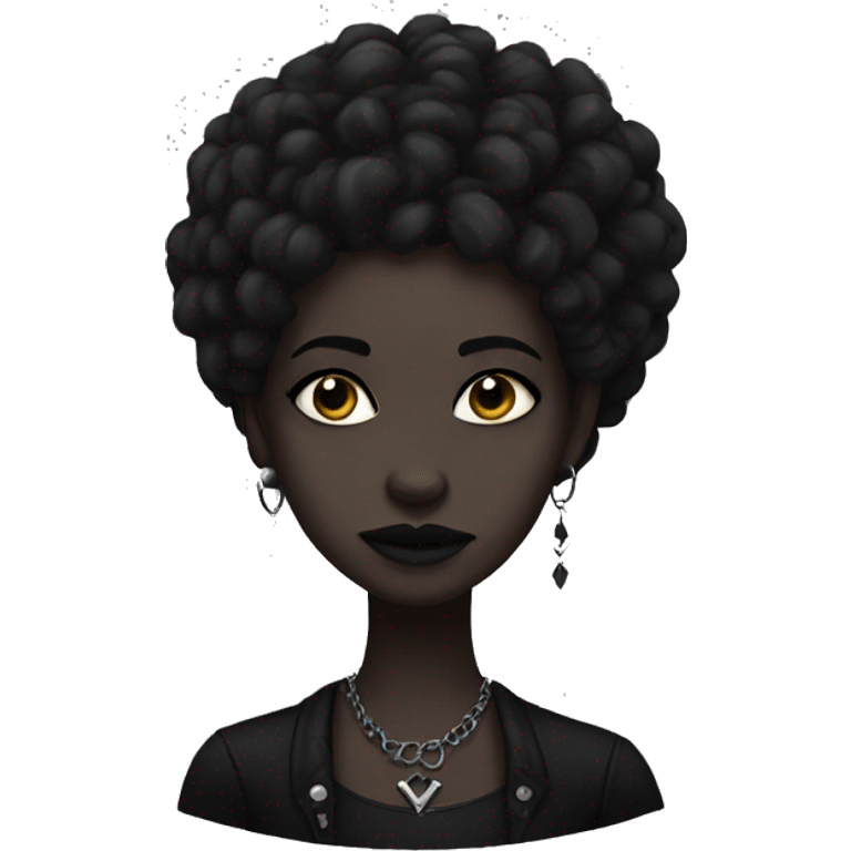 Goth black girl emoji