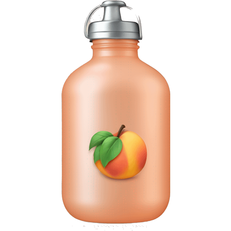 Waterbottle peach with silver screw top lid emoji