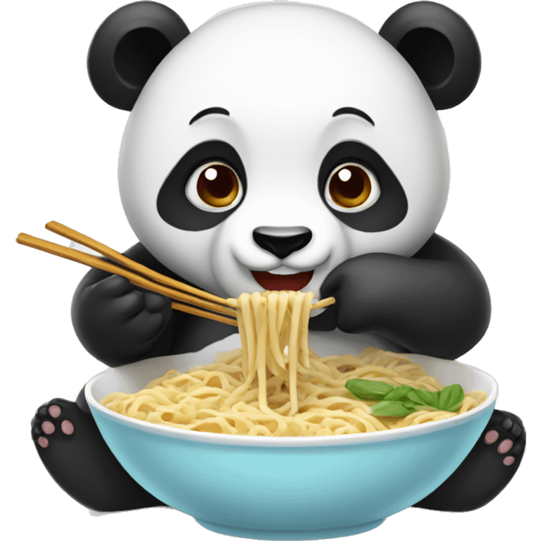 Panda eating noodles  emoji