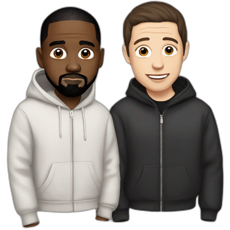 kanye west with pete davidson emoji