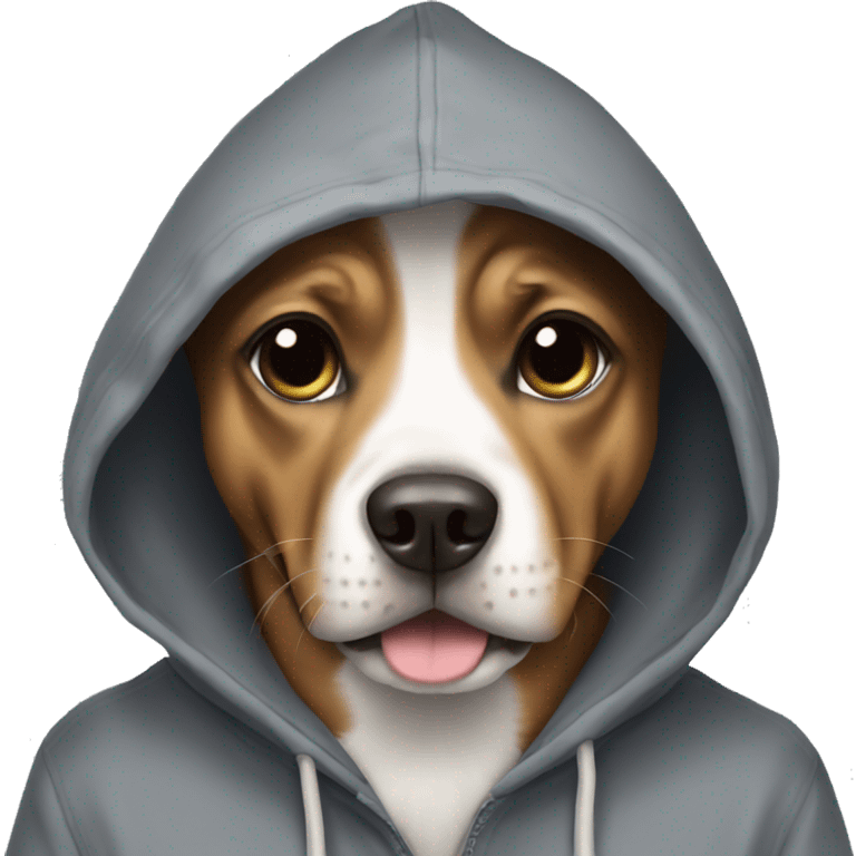 Dog wearing hoodie emoji