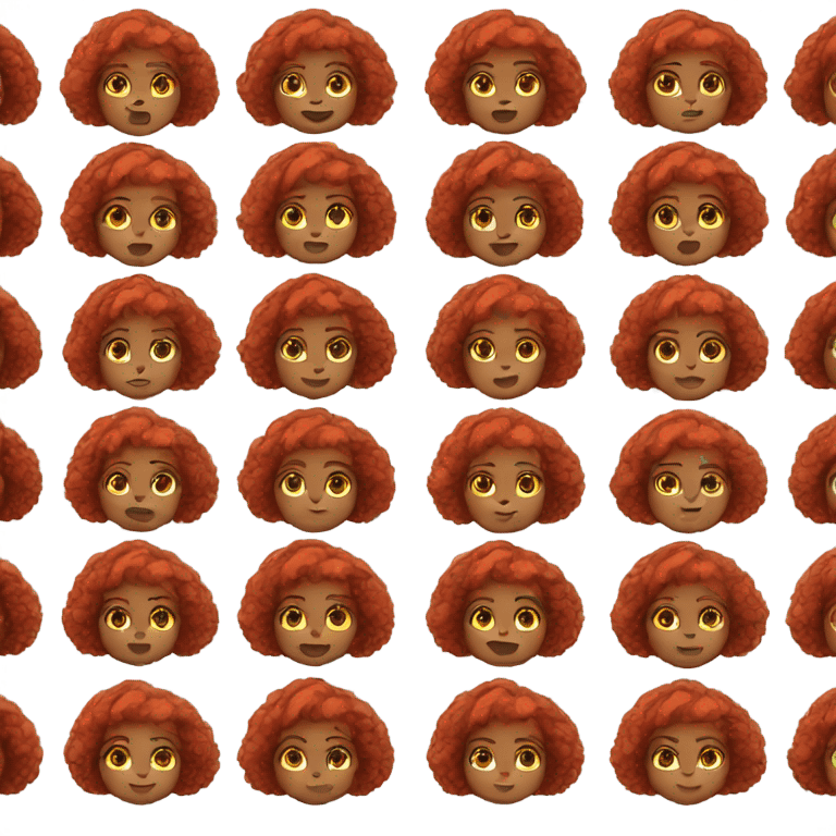 Black girl with red hair thinking emoji