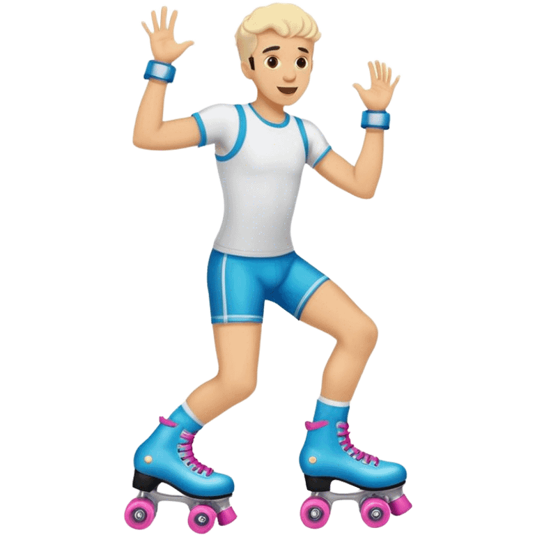 Guy singing while wearing roller skates  emoji