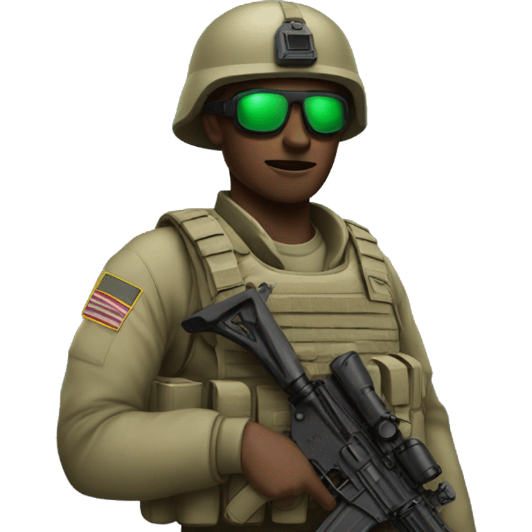 Soldier with AR and night vision emoji