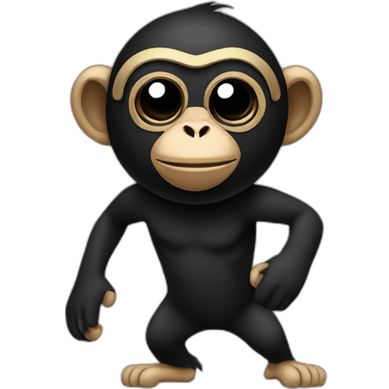 monkey stealing with a black mask emoji