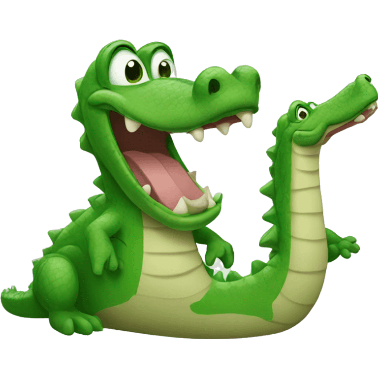 Alligator with moey emoji