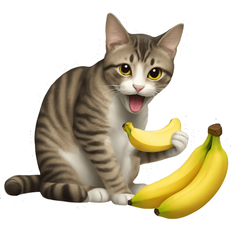 cat eating banana emoji