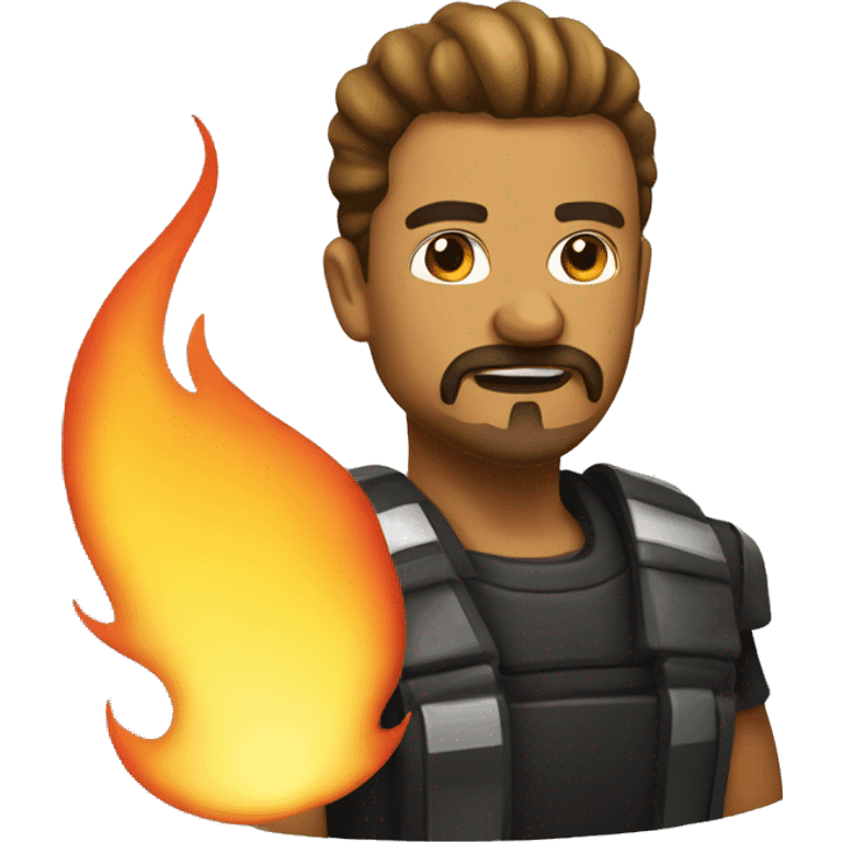 Fire with goatee emoji