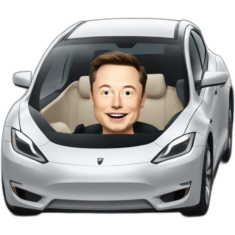 Elon musk dans une voiture emoji