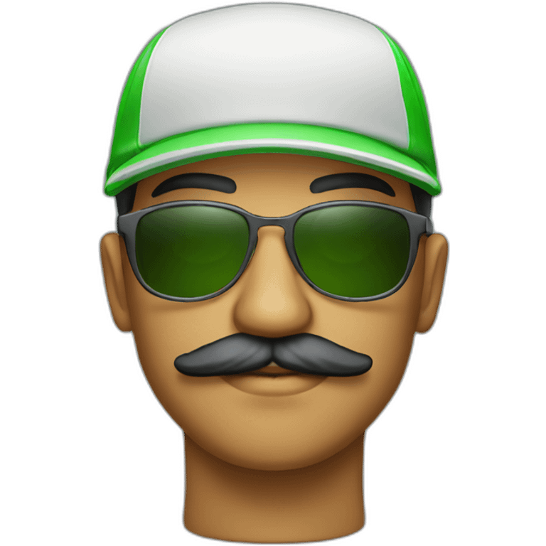 Man with cap and green sunglasses and mustache Colombia  emoji