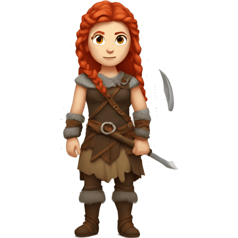 A red-haired Viking girl emoji