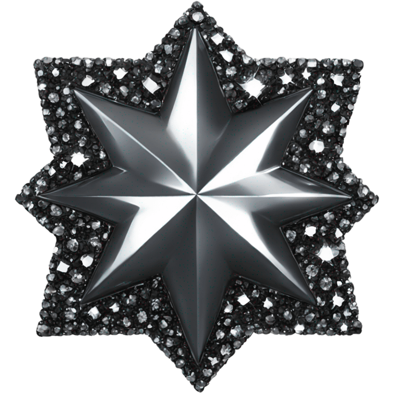 black diamond chrome four-point star diamond sparkle  emoji