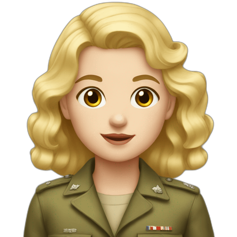 blonde hair young girl WWII emoji