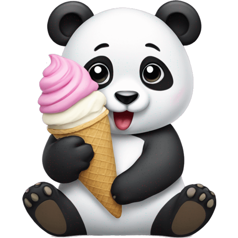 Panda eating ice cream emoji