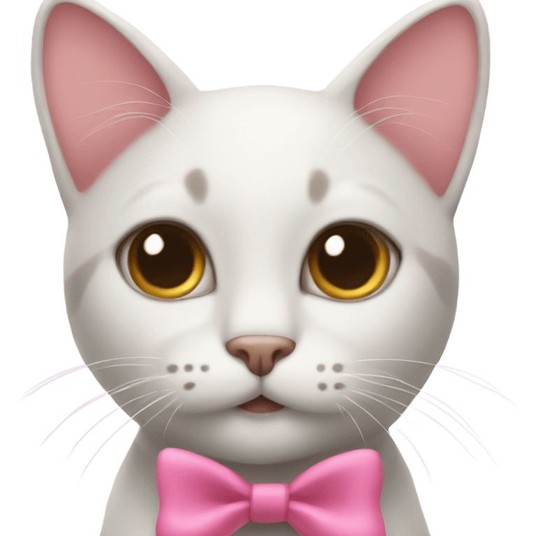 Cat with a pink bow on its left ear emoji