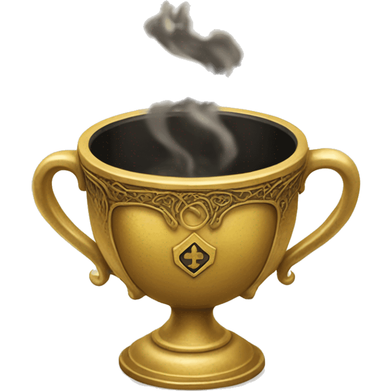 The Hufflepuff Cup is a small, golden cup adorned with intricate designs, serving as one of Voldemort's Horcruxes to safeguard a piece of his soul, ensuring his immortality. emoji