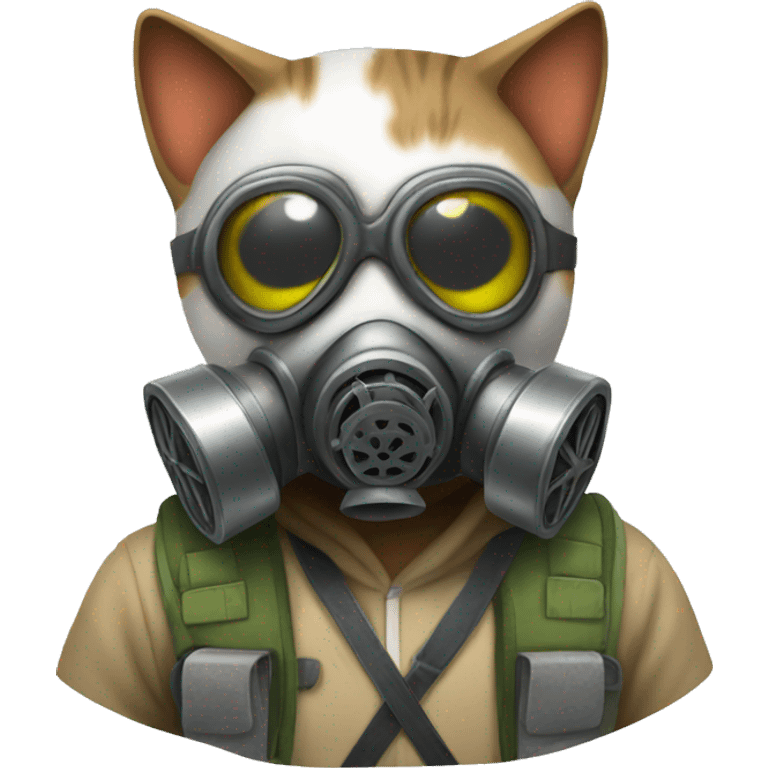 Kitty with Gas Mask emoji