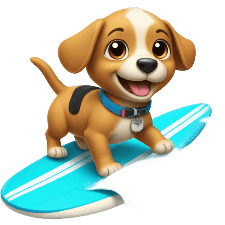 Puppy surfing emoji