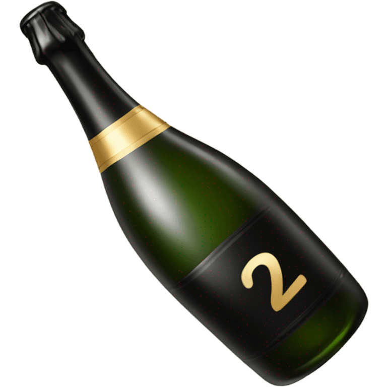 25 Black champagne bottle  emoji